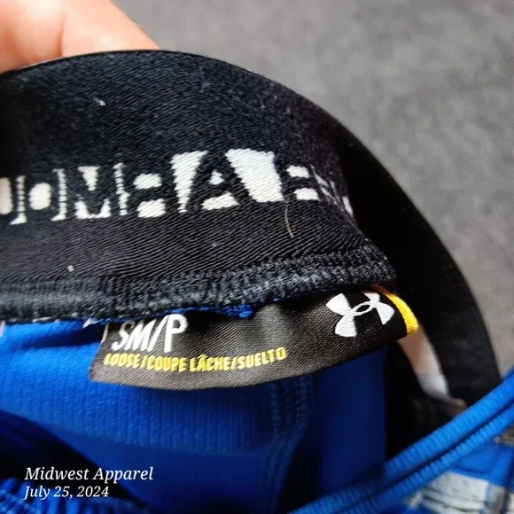 Under Armour Shorts Men Small Blue Basketball Athletic Stretch Drawstring Casual - Picture 4 of 9